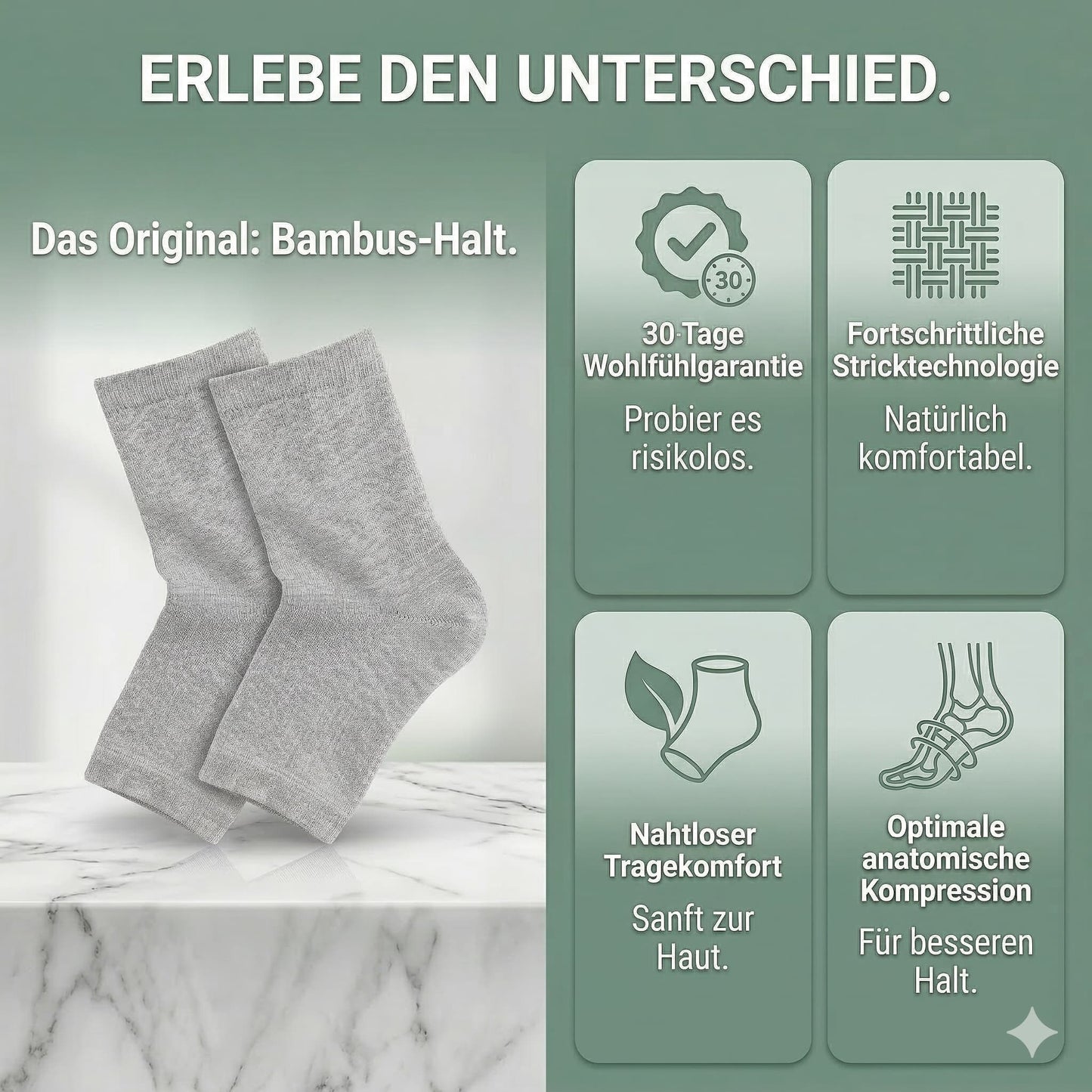 Bambus Fußmanschette: Das erste Mal seit Jahren  keine schweren Beine, kein Schmerz